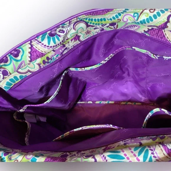Vera Bradley Disney Mickey Tote Plums Up Large - Picture 10 of 11